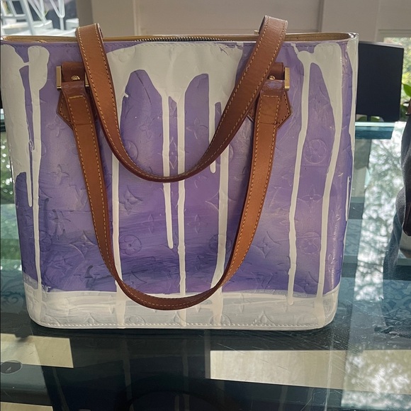 Louis Vuitton Purple and White Tote Bag - Picture 1 of 12